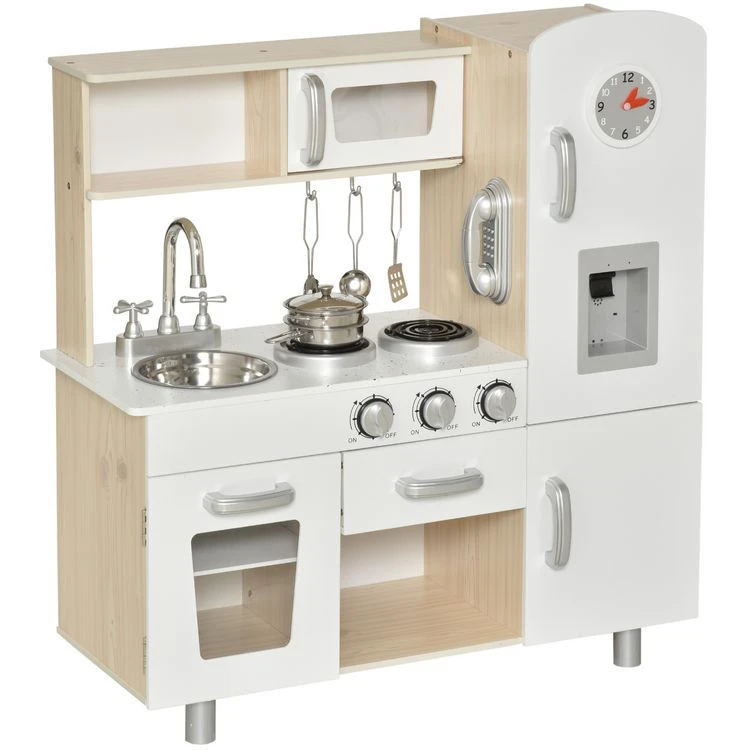 Tout neuf 👏 HOMCOM Cuisine Bois Jeu D'imitation - Cuisine Enfant - Nombreux Accessoires & Rangements Inclus - MDF Pin Blanc Chêne Clair ✨ 3 Tout neuf 👏 HOMCOM Cuisine Bois Jeu D'imitation - Cuisine Enfant - Nombreux Accessoires & Rangements Inclus - MDF Pin Blanc Chêne Clair ✨
