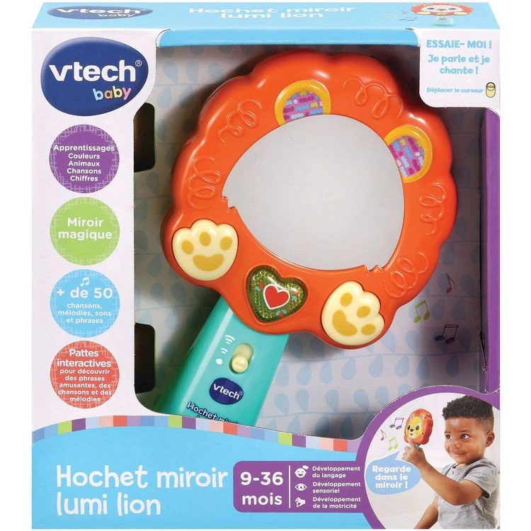 Nouveau 👏 VTECH BABY Hochet Miroir Lumi Lion 🤩 4 Nouveau 👏 VTECH BABY Hochet Miroir Lumi Lion 🤩 – Image 2