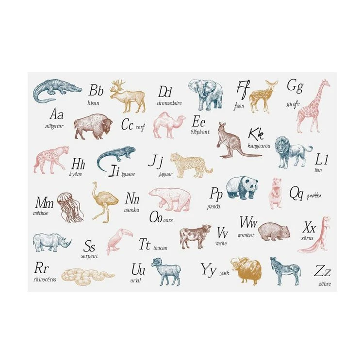Meilleure affaire ✨ ATMOSPHERA Sticker Animaux Alphabet 50x70 Cm ❤️ 3 Meilleure affaire ✨ ATMOSPHERA Sticker Animaux Alphabet 50x70 Cm ❤️