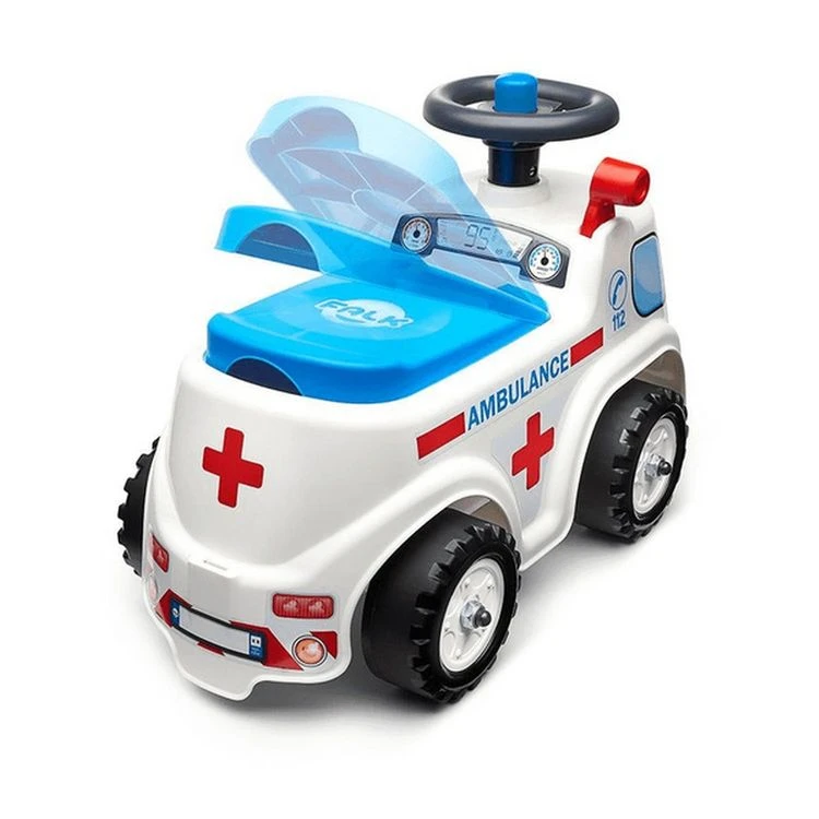 Bon marché ✨ FALQUET Porteur Ambulance Avec Assise Ouvrante Et Volant Directionnel Avec Klaxon 🔥 3 Bon marché ✨ FALQUET Porteur Ambulance Avec Assise Ouvrante Et Volant Directionnel Avec Klaxon 🔥 – Image 2