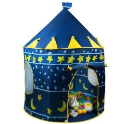 Vente flash 👍 Chateau En Tissu Bleu Cabane Tente Maison Jouet Enfant 👏