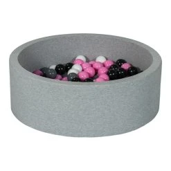 Offres 👍 Piscine à Balles Aire De Jeu + 450 Balles Bleu Marine Noir, Blanc, Rose Clair,gris 👍