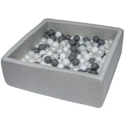 Promo ✔️ Piscine à Balles Pour Enfant, 90x90 Cm, Aire De Jeu + 300 Balles Blanc, Perle, Gris 🥰