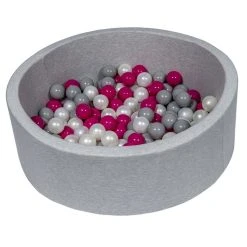 Tout neuf 😍 Piscine à Balles Aire De Jeu + 150 Balles Perle, Rose, Gris 🔔