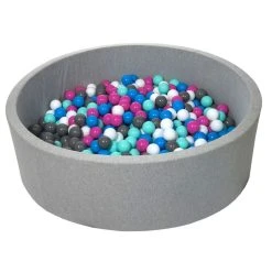 Meilleure vente 🎁 Piscine à Balles Pour Enfant, Env.125 Cm, Aire De Jeu + 600 Balles Blanc, Bleu, Rose, Turquoise 🔔