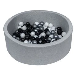 Remise 🤩 Piscine à Balles Aire De Jeu + 300 Balles Rose Noir, Blanc, Argent 🌟