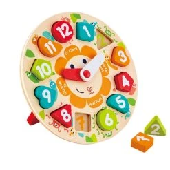De gros 🧨 Hape Encastrement En Bois : Horloge Chunky ✨