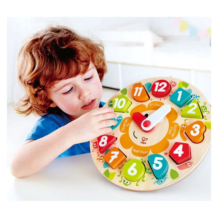 De gros 🧨 Hape Encastrement En Bois : Horloge Chunky ✨ 4 De gros 🧨 Hape Encastrement En Bois : Horloge Chunky ✨ – Image 2