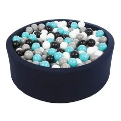 Coupon 👍 Piscine à Balles Aire De Jeu + 150 Balles Bleu Marine Noir,blanc,gris,turquoise ⭐