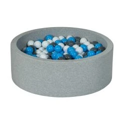 Remise 🔔 Piscine à Balles Aire De Jeu + 300 Balles Blanc, Gris, Bleu Clair 🛒