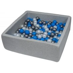 Coupon 🎉 Piscine à Balles 90x90 Cm Perle, Bleu, Argent - 200 Balles 🎁