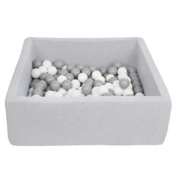 Offres 💯 Piscine à Balles Pour Enfant, 90x90 Cm, Aire De Jeu + 150 Balles Blanc,gris 😉