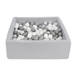 Nouveau ❤️ Piscine à Balles Pour Enfant, 90x90 Cm, Aire De Jeu + 450 Balles Blanc,gris 😍