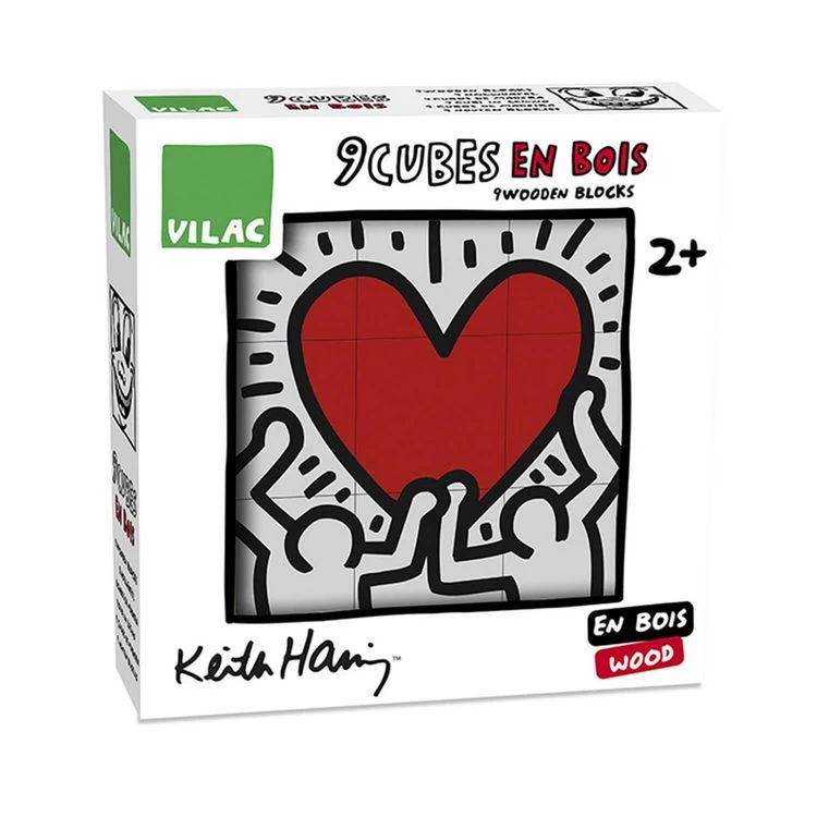 De gros 🔥 Vilac Puzzle 9 Cubes En Bois Keith Haring 👍 3 De gros 🔥 Vilac Puzzle 9 Cubes En Bois Keith Haring 👍