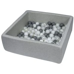 Meilleure vente 😍 Piscine à Balles Pour Enfant, 90x90 Cm, Aire De Jeu + 150 Balles Blanc, Perle, Gris ⭐