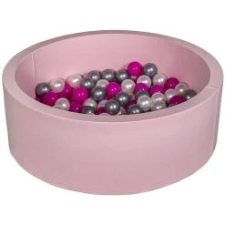 Vente flash 🔔 Piscine à Balles Aire De Jeu + 150 Balles Rose Perle, Rose, Argent 😀