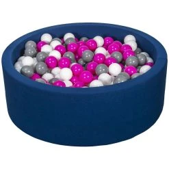 Coupon 👏 Piscine à Balles Aire De Jeu + 450 Balles Bleu Marine Blanc,rose,gris 😍