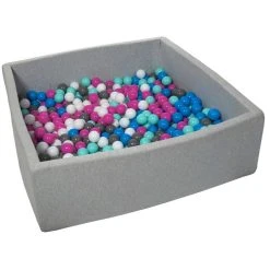 Remise 😍 Piscine à Balles Pour Enfant, 20x120 Cm, Aire De Jeu + 600 Balles Blanc, Bleu, Rose, Gris, Turquoise 😀