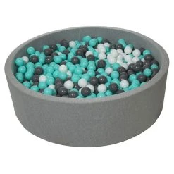 Meilleur prix 🤩 Piscine à Balles Pour Enfant, Diamètre Env.125 Cm + 1200 Balles Blanc, Gris, Turquoise 🎁
